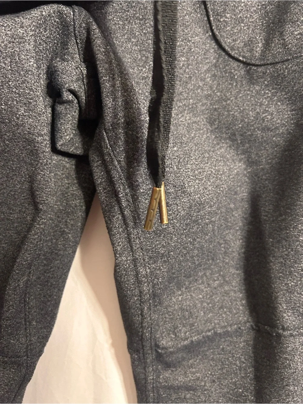 Athleta Black Heathered Drawstring Cargo Joggers